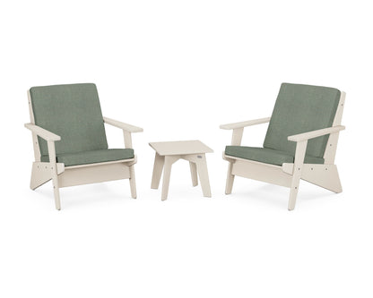 POLYWOOD® Riviera Modern Lounge 3-Piece Set in Sand / Cast Sage
