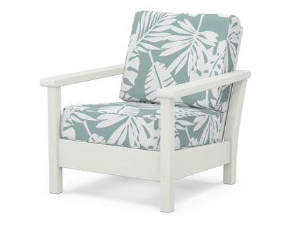 POLYWOOD® Harbour Deep Seating Chair in Vintage White / Leaf Glacier Spa