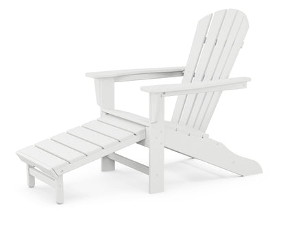 POLYWOOD® Palm Coast Ultimate Adirondack with Hideaway Ottoman in White