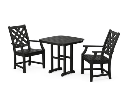 Country Living Wovendale 3-Piece Dining Set in Black