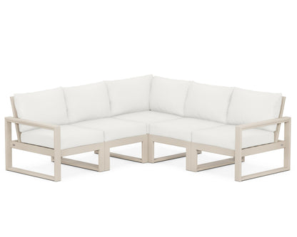 POLYWOOD® EDGE 5-Piece Modular Deep Seating Set in Sand / Natural Linen