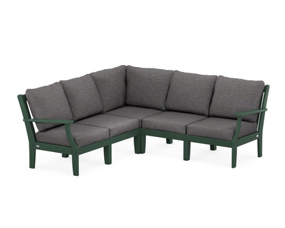 POLYWOOD® Braxton Modular 5-Piece Deep Seating Set in Green / Ash Charcoal