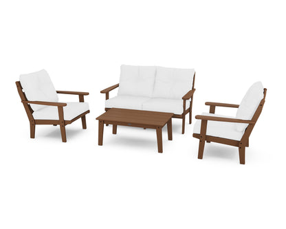 POLYWOOD® Lakeside 4-Piece Deep Seating Set in Teak / Natural