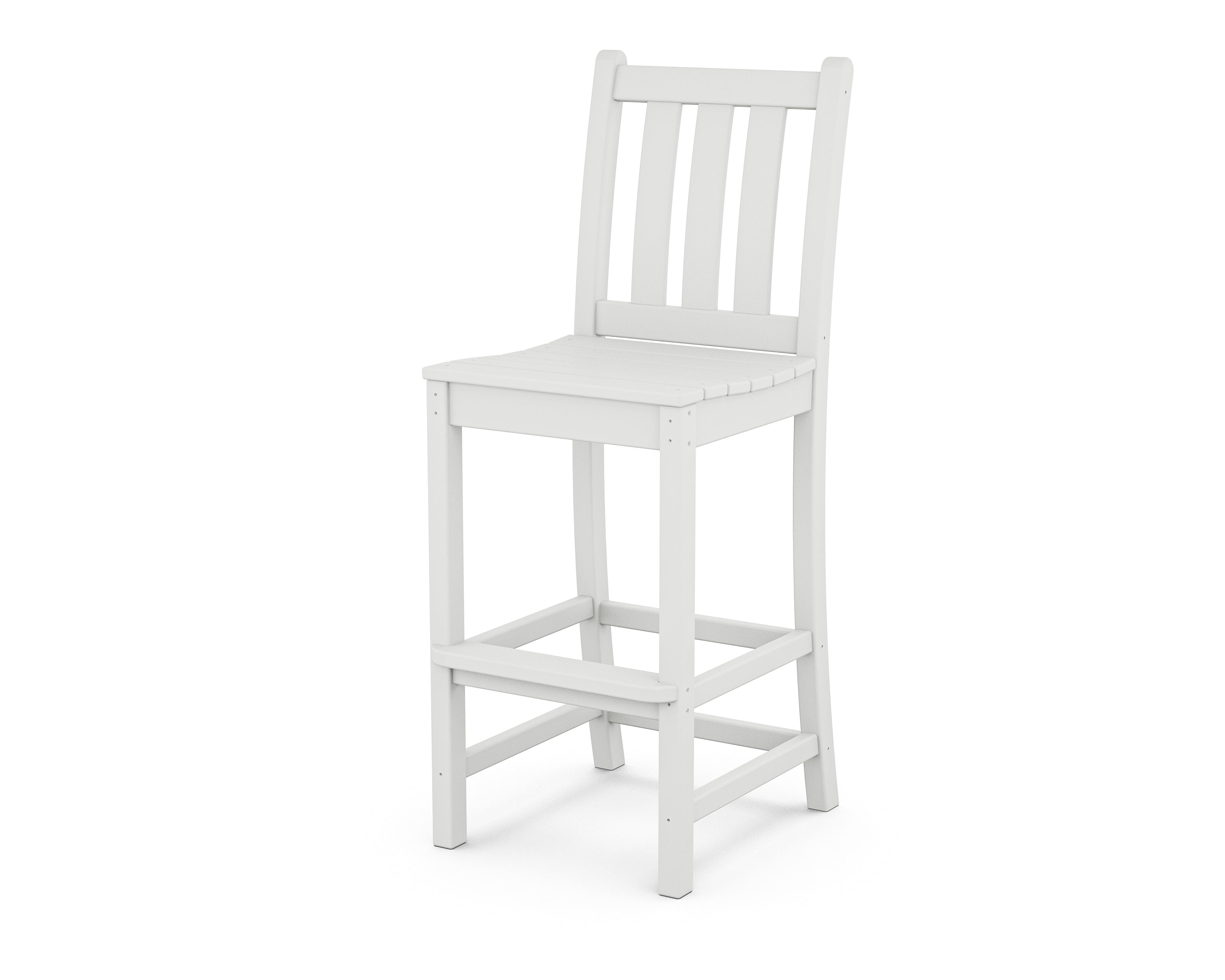 POLYWOOD® Traditional Garden Bar Side Chair in White