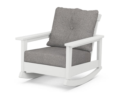POLYWOOD® Prescott Deep Seating Rocking Chair in White / Grey Mist