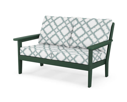 Country Living Cottage Deep Seating Loveseat in Green / Trellis Glacier Spa