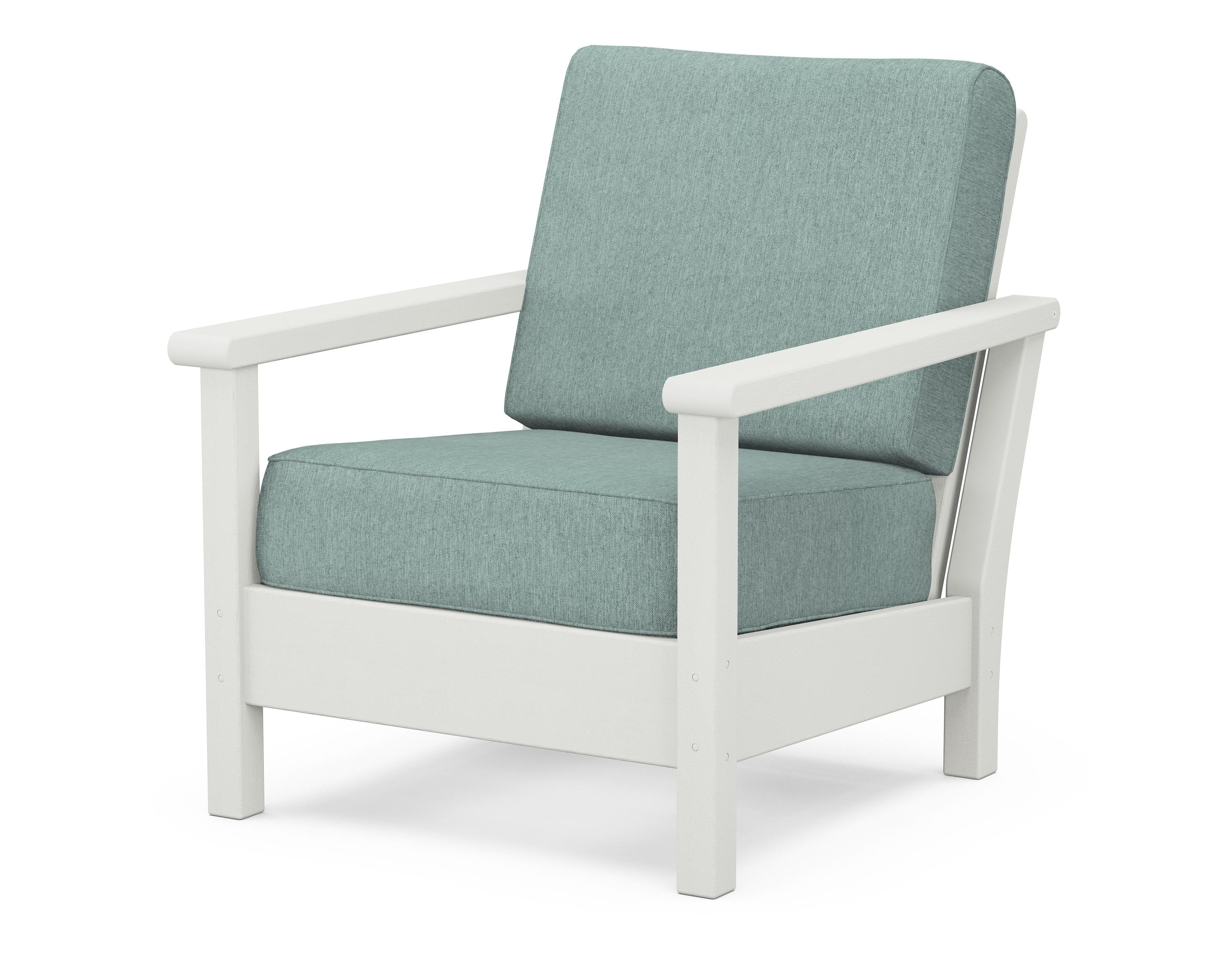 POLYWOOD® Harbour Deep Seating Chair in Vintage White / Glacier Spa