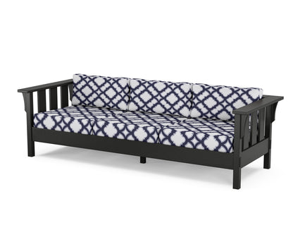 Martha Stewart by POLYWOOD® Acadia Deep Seating Sofa in Black / Trellis Navy
