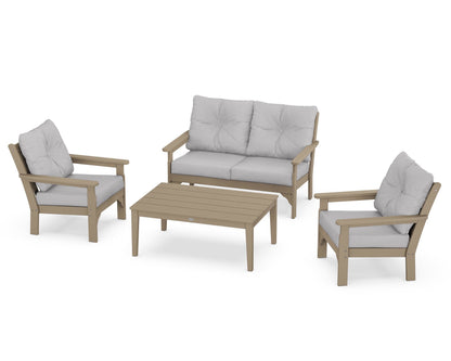 POLYWOOD® Vineyard 4-Piece Deep Seating Set in Vintage Sahara / Granite