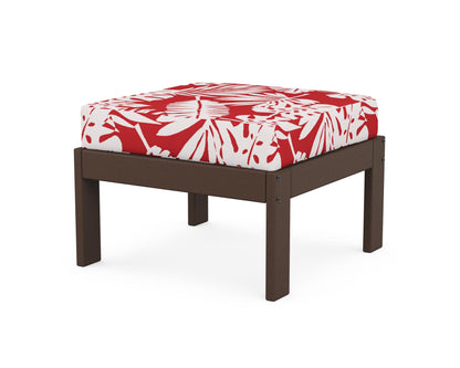 POLYWOOD® Vineyard Modular Ottoman in Mahogany / Leaf Crimson