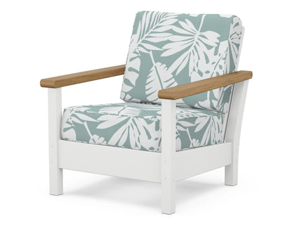 POLYWOOD® Harbour Deep Seating Chair in White / Natural / Leaf Glacier Spa