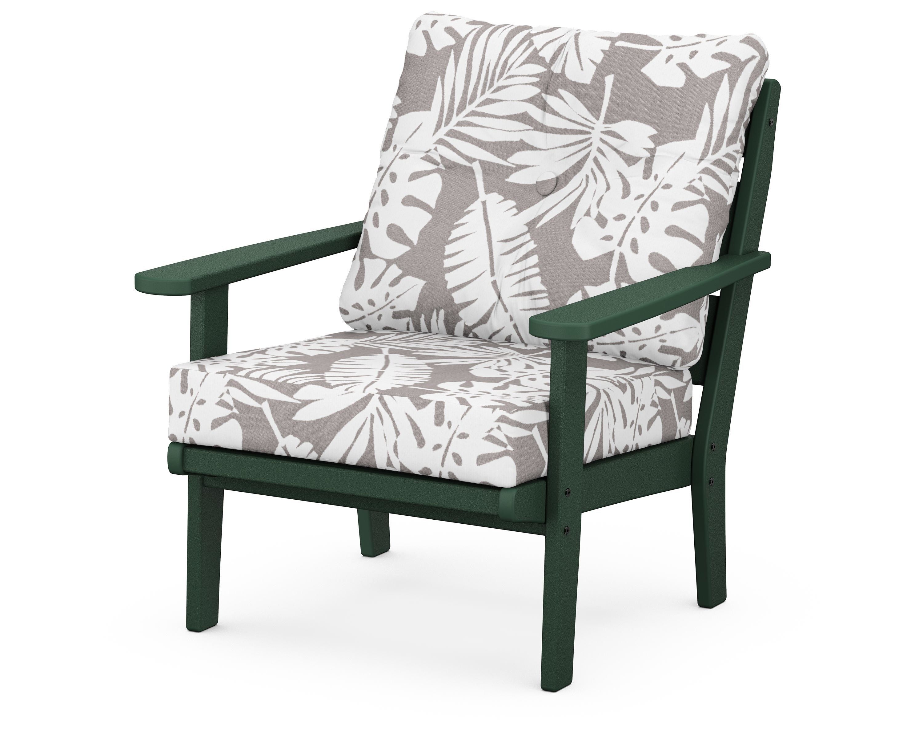 POLYWOOD® Lakeside Deep Seating Chair in Green / Leaf Grey Mist