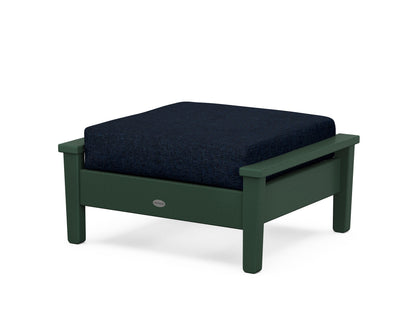 POLYWOOD® Prescott Deep Seating Ottoman in Green / Marine Indigo