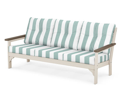 POLYWOOD® Vineyard Deep Seating Sofa in Sand / Kona / Cabana Stripe Glacier Spa