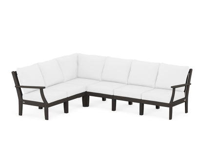 POLYWOOD® Braxton Modular 6-Piece Deep Seating Set in Vintage Coffee / Natural