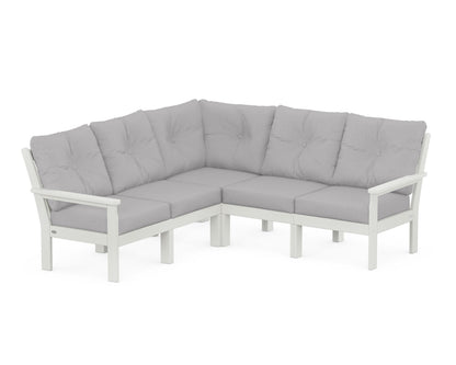 POLYWOOD® Vineyard 5-Piece Sectional in Vintage White / Granite