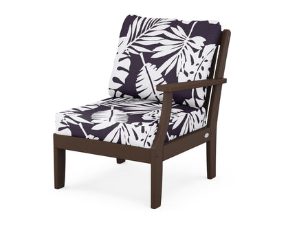 POLYWOOD® Braxton Modular Right Arm Chair in Mahogany / Leaf Navy