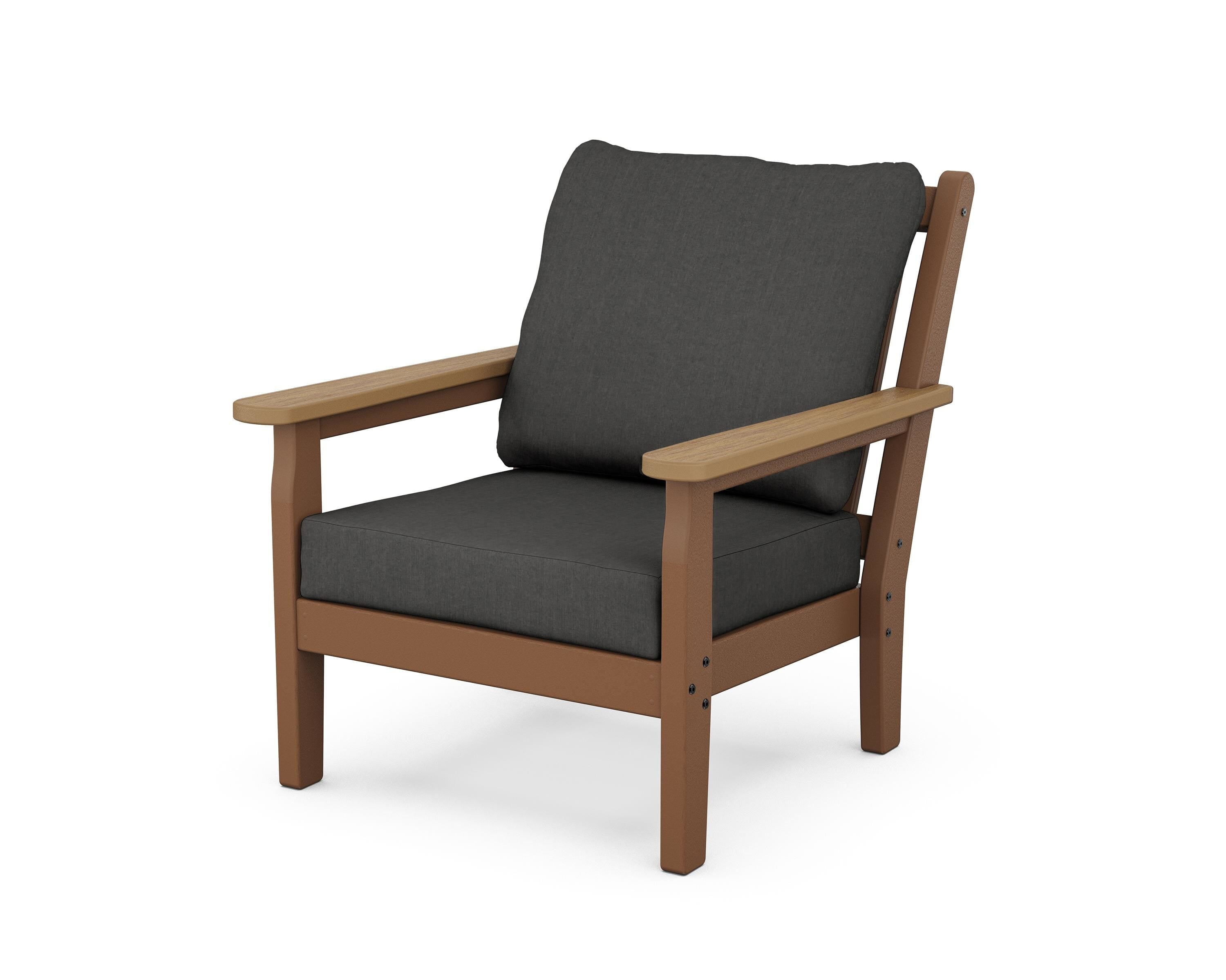POLYWOOD® Chippendale Deep Seating Chair in Teak / Natural / Spectrum Carbon