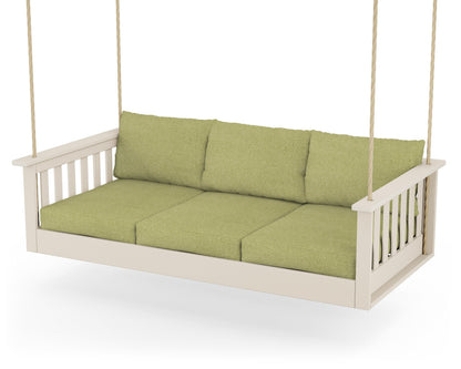 POLYWOOD® Vineyard Daybed Swing in Sand / Chartreuse Boucle