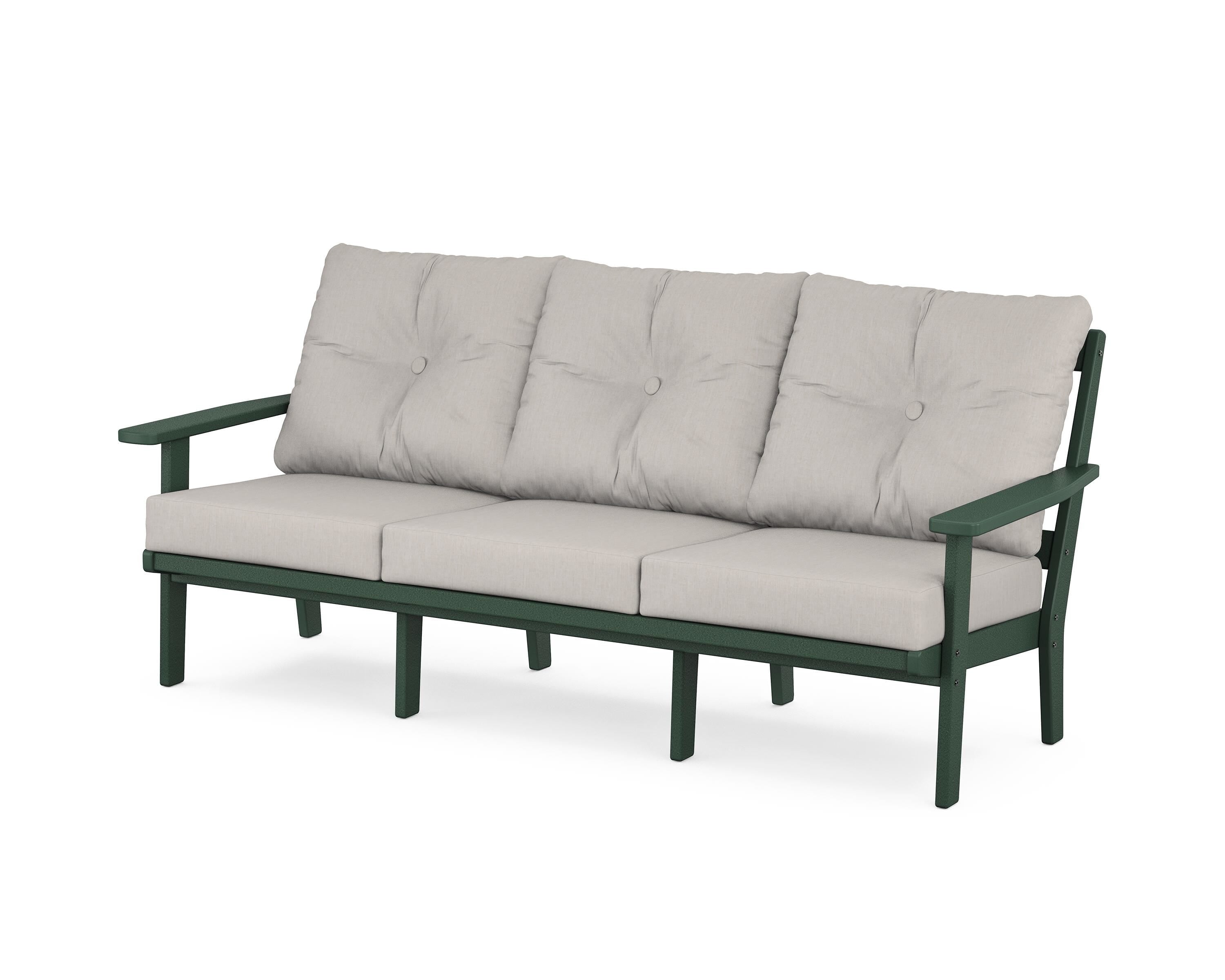 POLYWOOD® Prairie Deep Seating Sofa in Green / Cast Ash