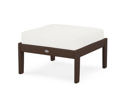 POLYWOOD® Braxton Deep Seating Ottoman in Mahogany / Natural Linen