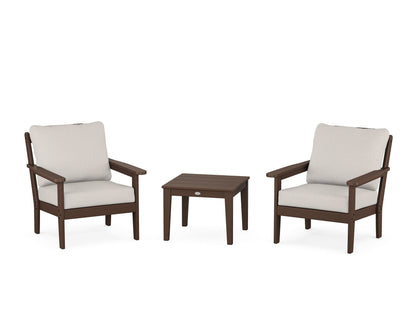 Country Living Cottage 3-Piece Deep Seating Set in Mahogany / Cast Ash