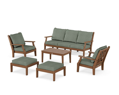 Country Living Wovendale 6-Piece Lounge Sofa Set in Teak / Cast Sage