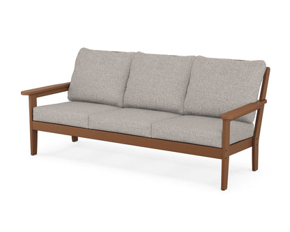 Country Living Cottage Deep Seating Sofa in Teak / Weathered Tweed