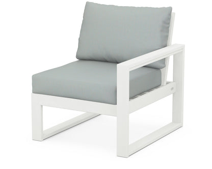 POLYWOOD® EDGE Modular Right Arm Chair in Vintage White / Spa
