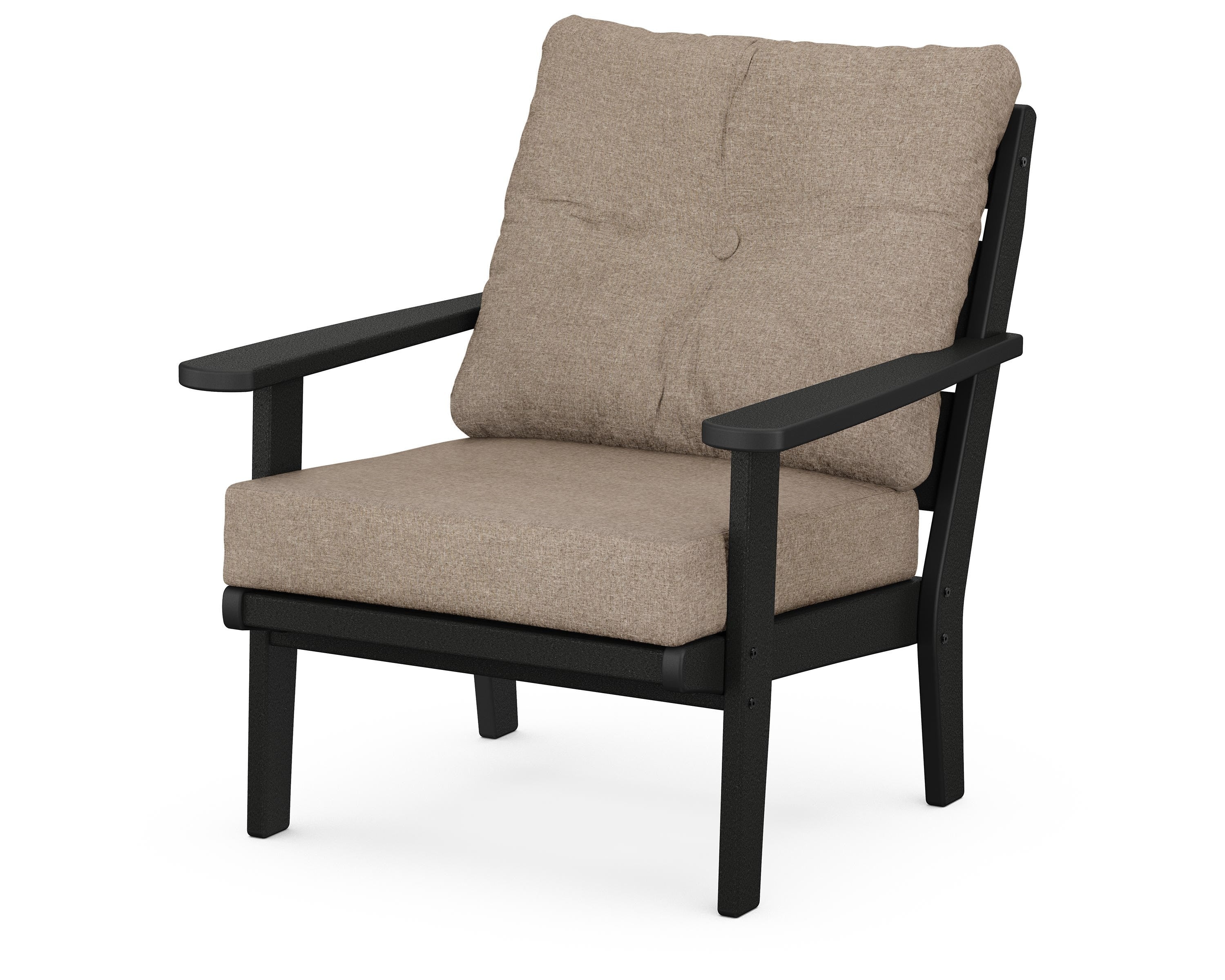 POLYWOOD® Lakeside Deep Seating Chair in Black / Spiced Burlap