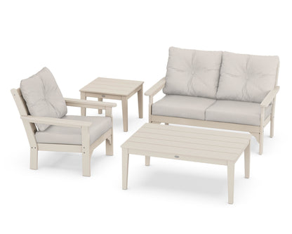 POLYWOOD® Vineyard 4-Piece Deep Seating Set in Sand / Cast Ash