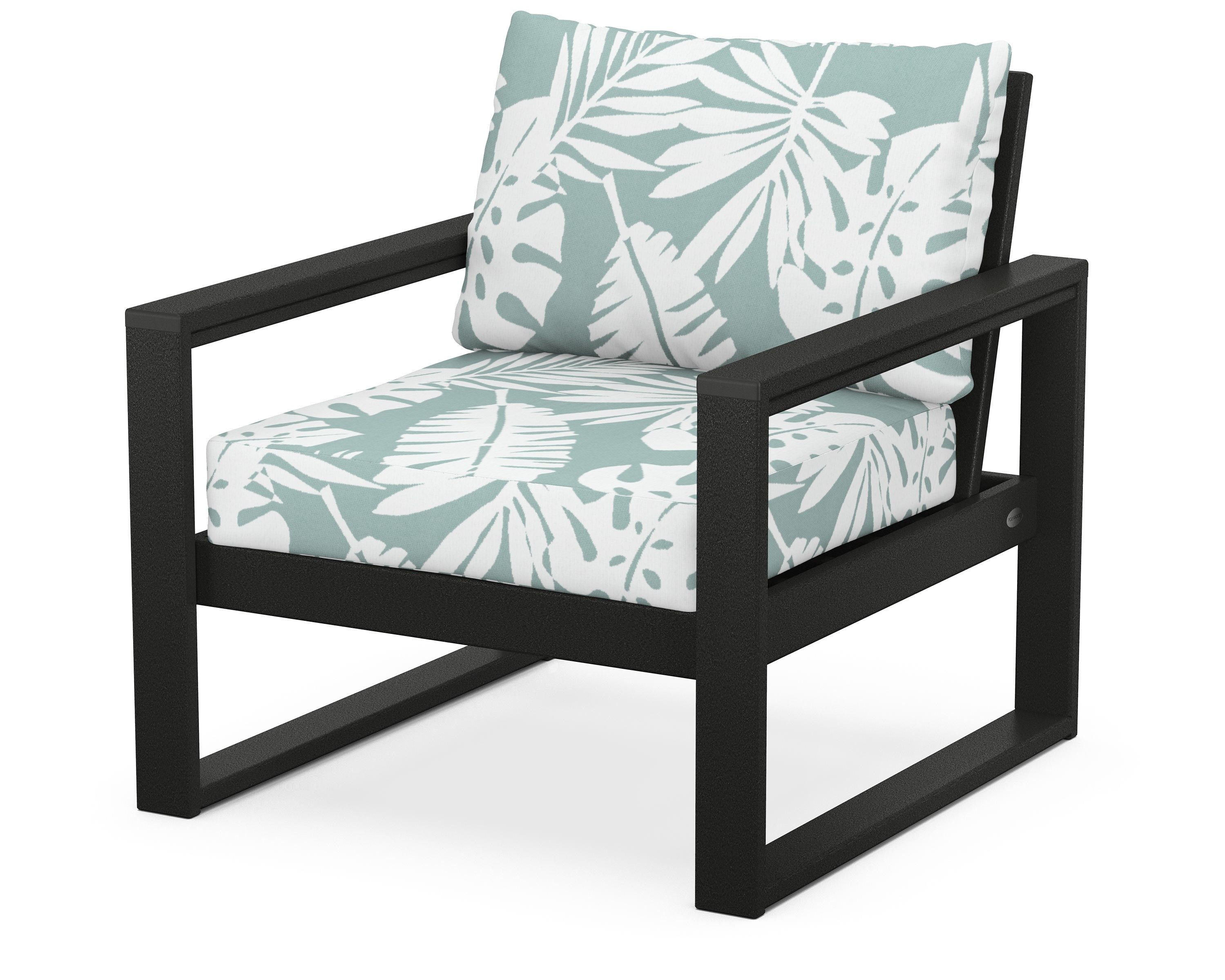 POLYWOOD® EDGE Club Chair in Black / Leaf Glacier Spa
