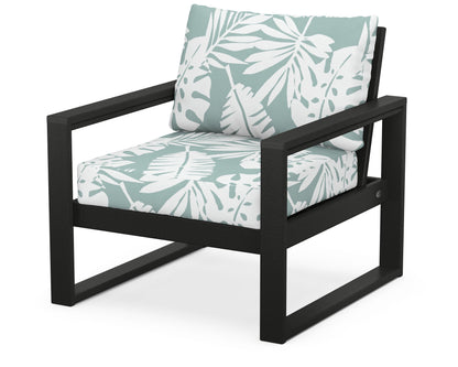 POLYWOOD® EDGE Club Chair in Black / Leaf Glacier Spa