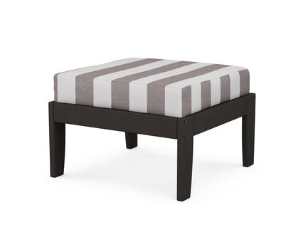 Unbranded Modular Ottoman - Classic in Vintage Coffee / Cabana Stripe Grey Mist