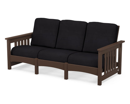 POLYWOOD® Club Mission Sofa in Mahogany / Midnight Linen
