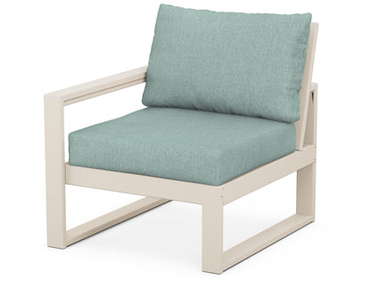 POLYWOOD® EDGE Modular Left Arm Chair in Sand / Glacier Spa