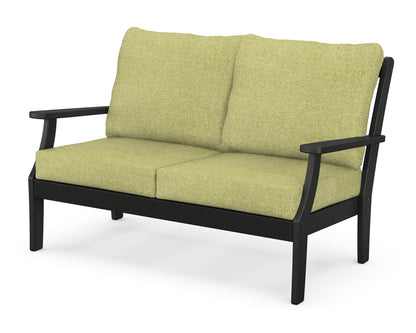POLYWOOD® Braxton Deep Seating Loveseat in Black / Chartreuse Boucle
