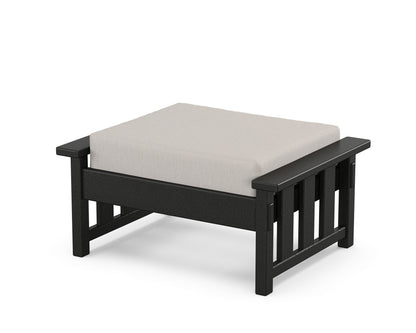 Martha Stewart by POLYWOOD® Acadia Deep Seating Ottoman in Black / Cast Ash
