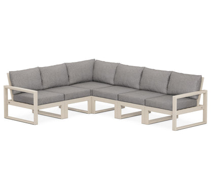POLYWOOD® EDGE 6-Piece Modular Deep Seating Set in Sand / Grey Mist