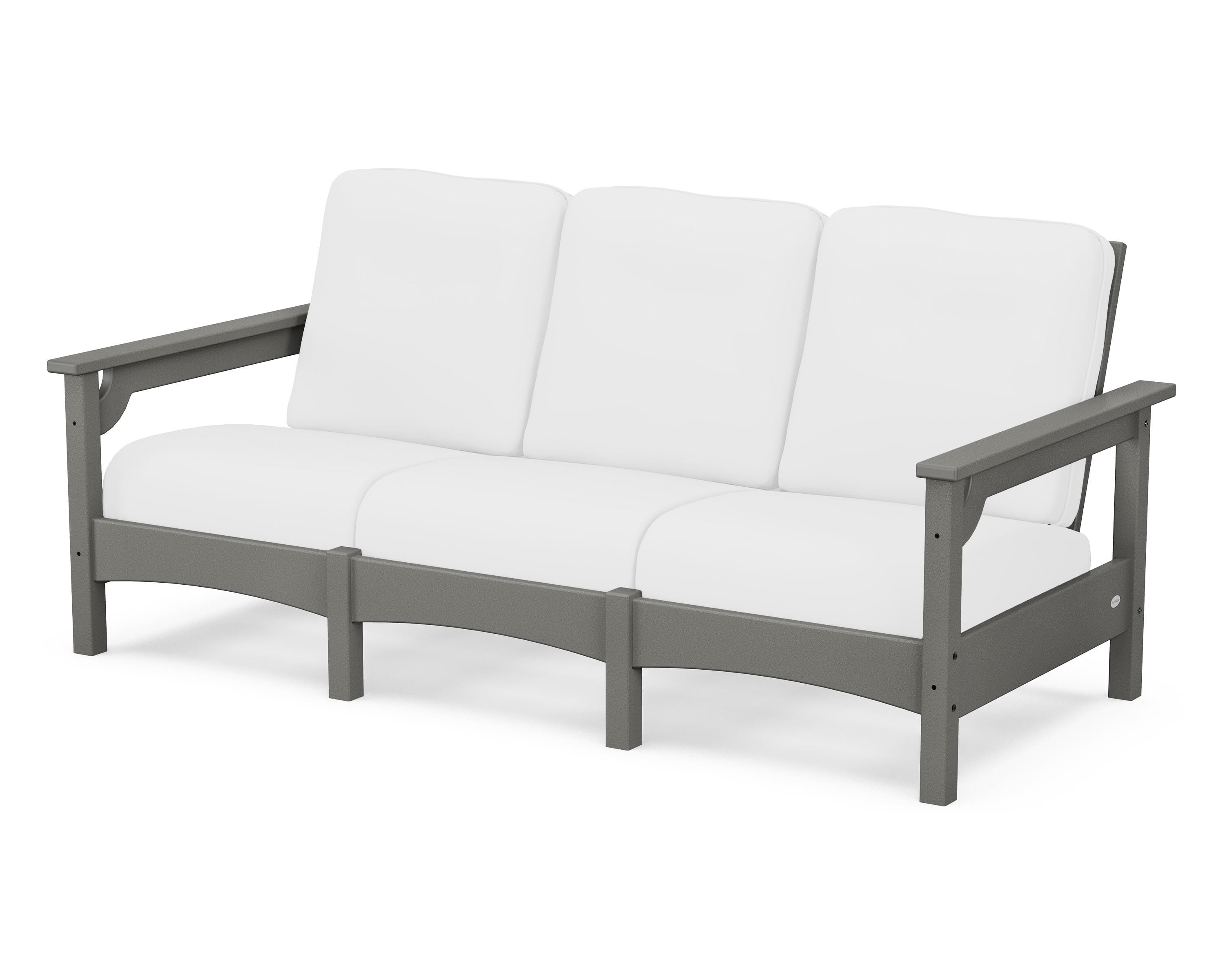 POLYWOOD® Club Sofa in Slate Grey / Natural