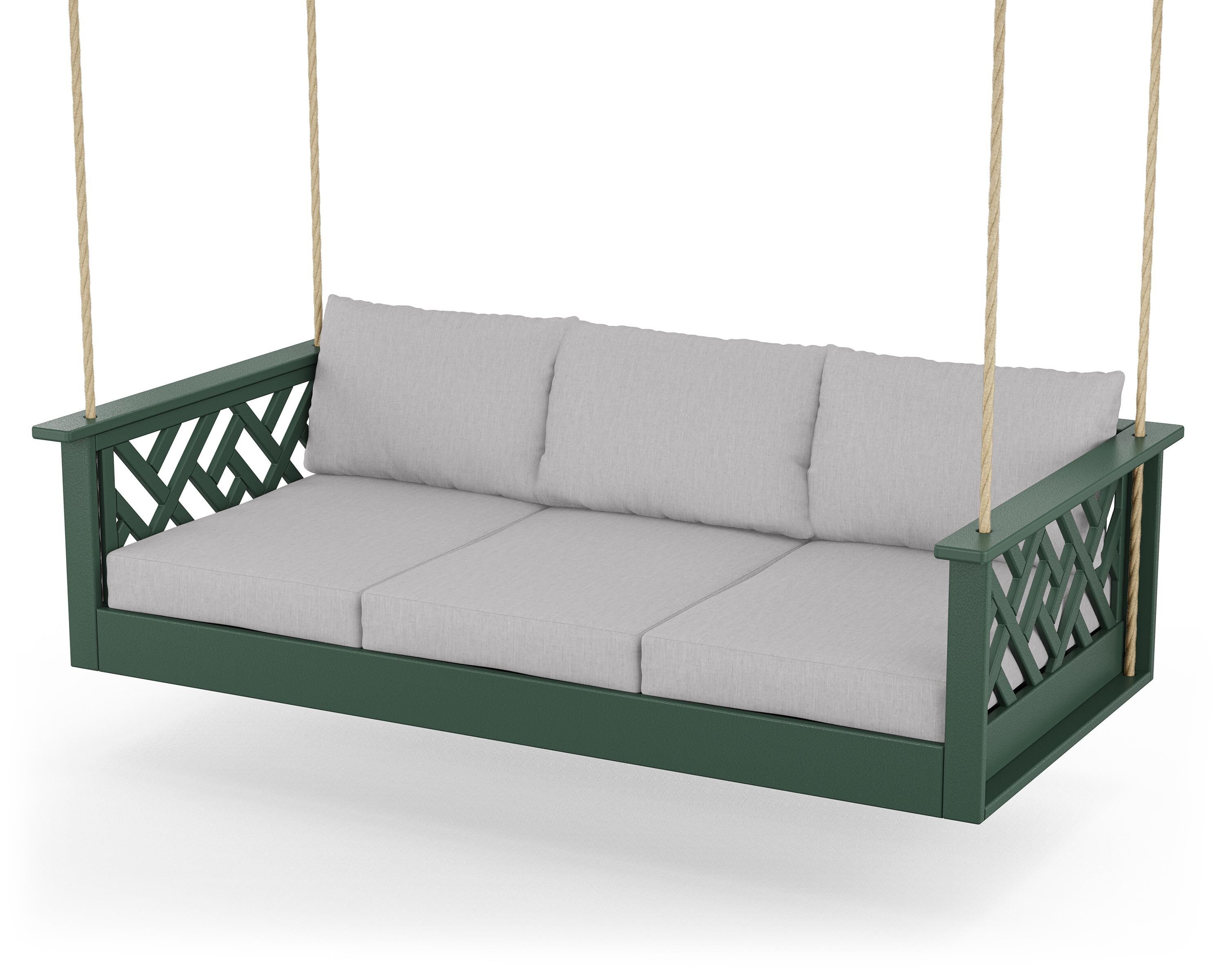 POLYWOOD® Chippendale Daybed Swing in Green / Granite