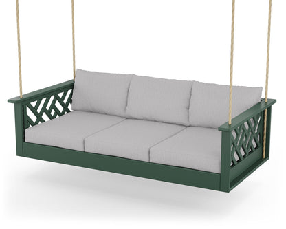 POLYWOOD® Chippendale Daybed Swing in Green / Granite