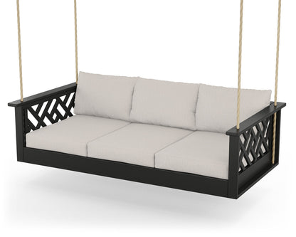 POLYWOOD® Chippendale Daybed Swing in Black / Cast Ash