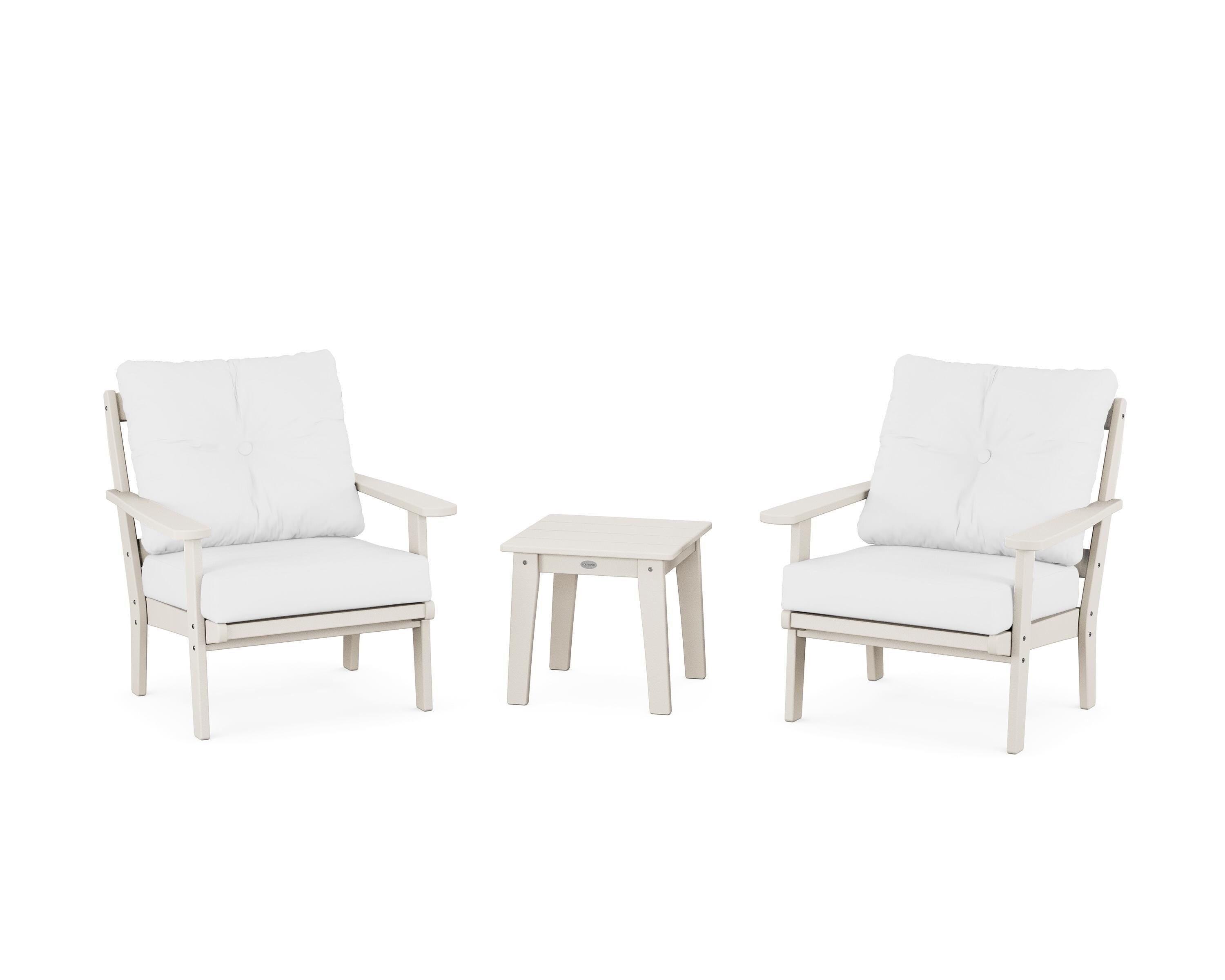 POLYWOOD® Mission 3-Piece Deep Seating Set in Sand / Natural