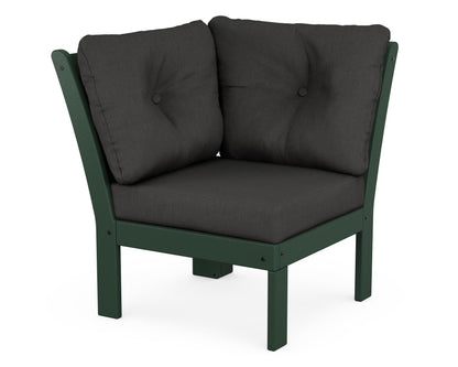 POLYWOOD® Vineyard Modular Corner Chair in Green / Spectrum Carbon
