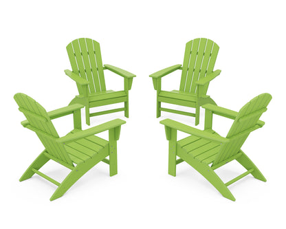 POLYWOOD® Nautical 4-Piece Adirondack Conversation Set in Lime