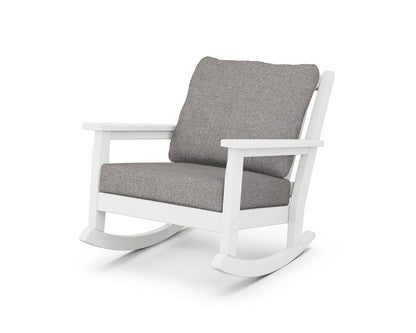 POLYWOOD® Chippendale Deep Seating Rocking Chair in White / Grey Mist