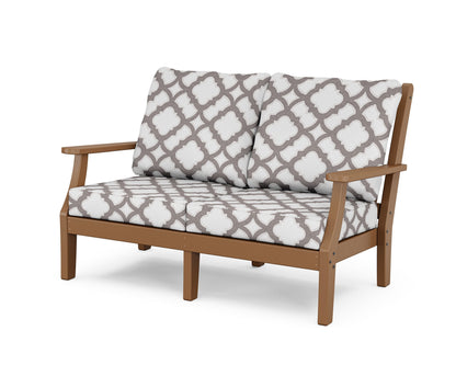 Country Living Wovendale Deep Seating Loveseat in Teak / Trellis Grey Mist
