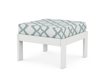 POLYWOOD® Vineyard Modular Ottoman in White / Trellis Glacier Spa