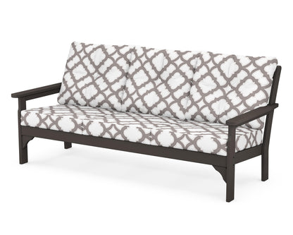 POLYWOOD® Vineyard Deep Seating Sofa in Vintage Coffee / Trellis Grey Mist